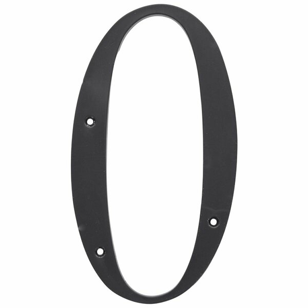 Ornatus Outdoors 6 in. Nail-On Black Plastic House Number - 0 OR3518306